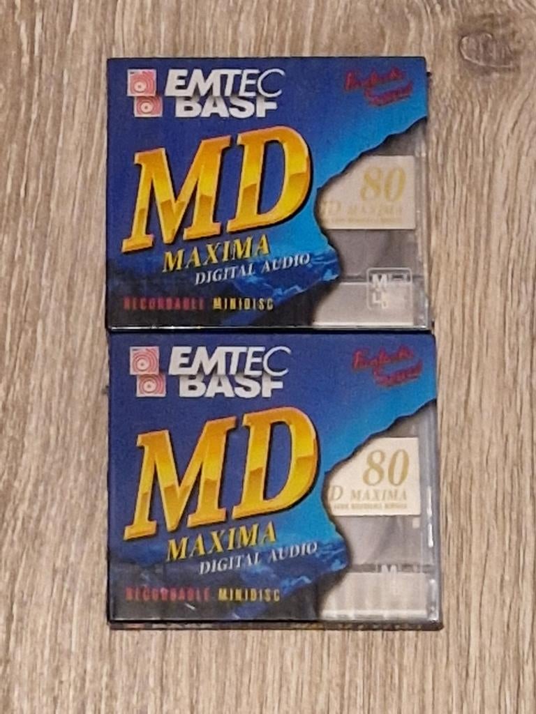 2x Emtec MD Maxima 80 min. minidisc/minidisk nieuw!, Ophalen of Verzenden