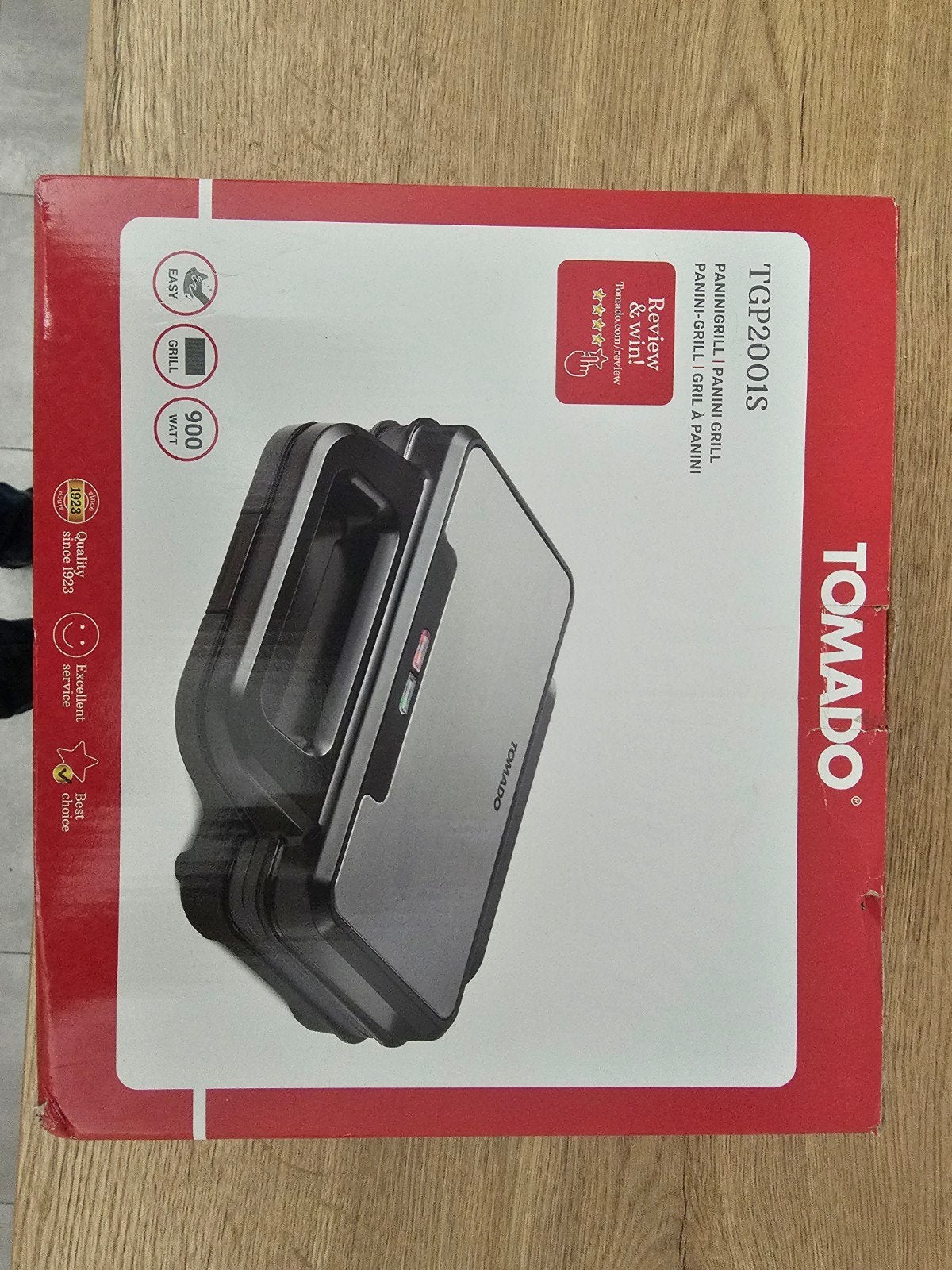 Tomado TGP2001S Panini Grill - 900W, Ophalen, Nieuw