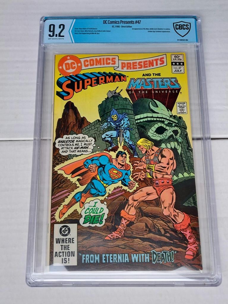 DC Comics Presents #47 He-Man Skeletor CBCS 9.2, Boeken, Strips | Comics, Zo goed als nieuw, Eén comic, Amerika, Ophalen of Verzenden