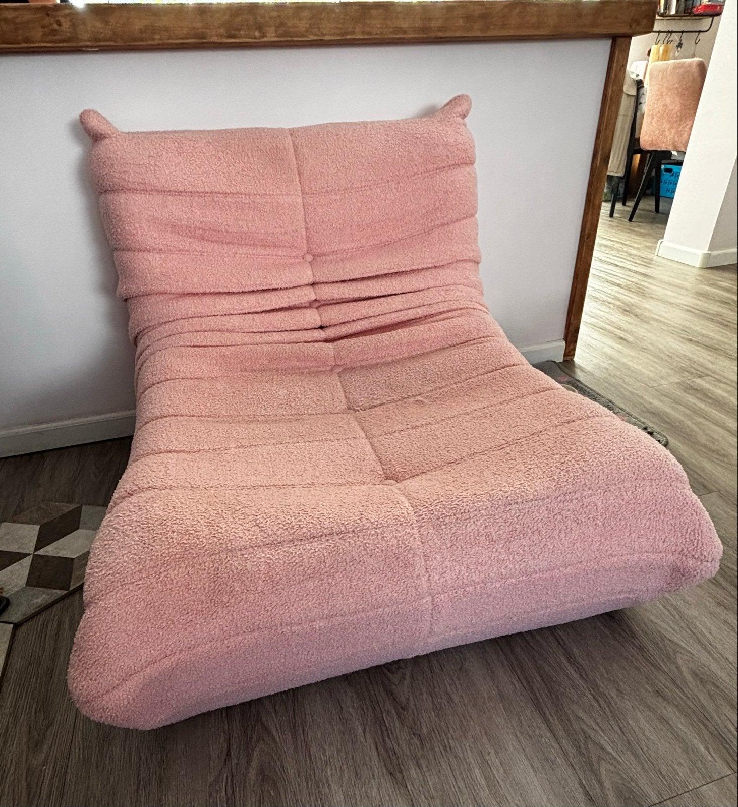 Roze zitzak (vloerstoel), Huis en Inrichting, Overige kleuren, Ophalen of Verzenden, Zo goed als nieuw, Eén