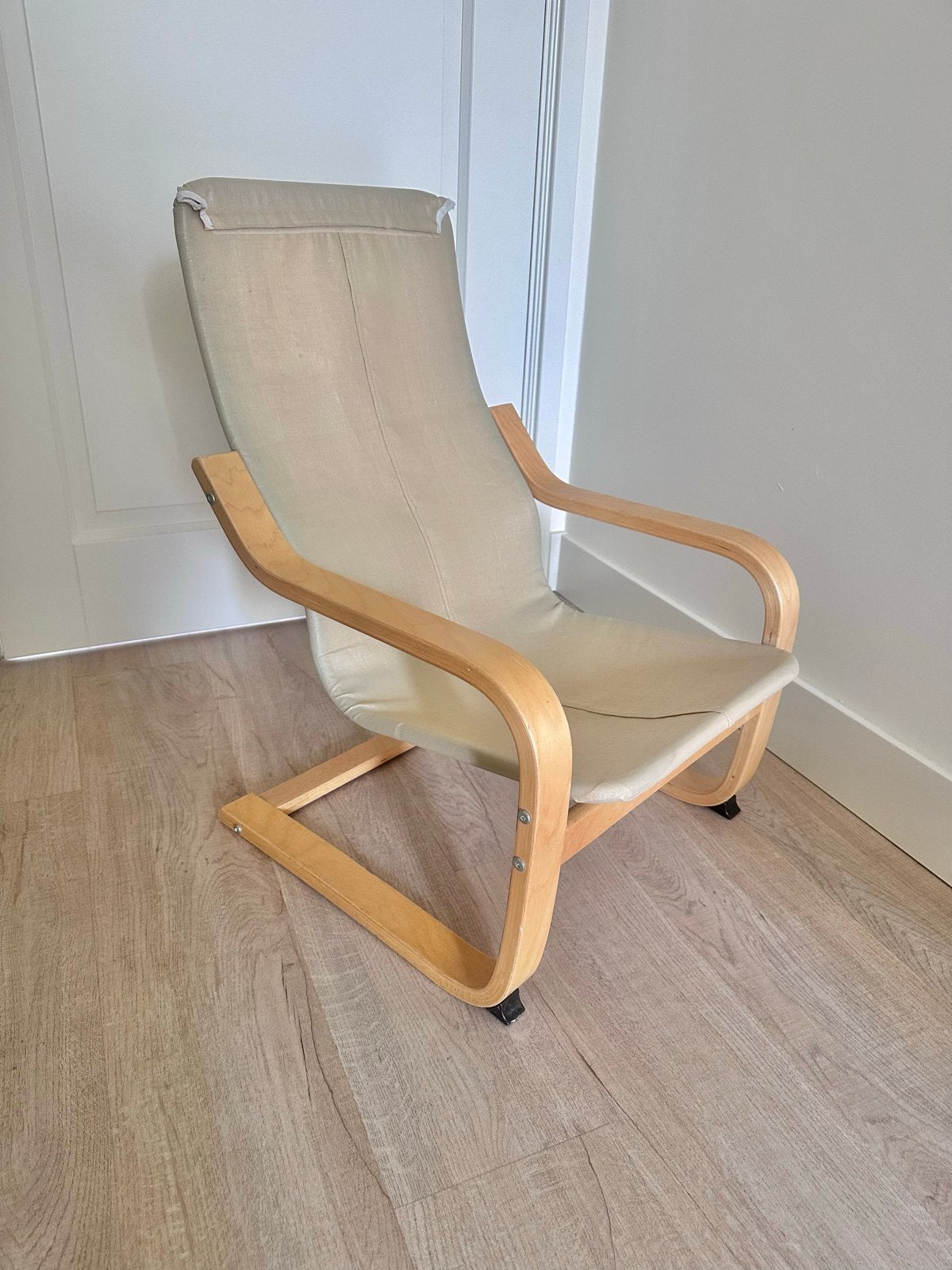 Vintage IKEA POÄNG Kinderfauteuil (1999) - Beige Berkenhout, Kinderen en Baby's, Kinderkamer | Tafels en Stoelen, Ophalen, Gebruikt