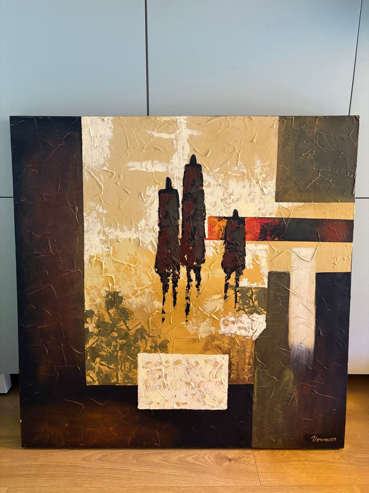 Abstract schilderij Cobra Art Company, gesigneerd T. Vermeer, Antiek en Kunst, Ophalen