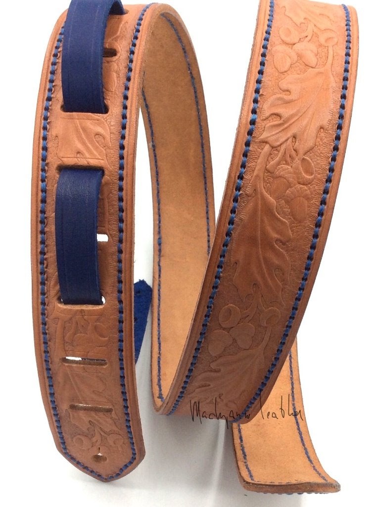 Gitaarband Leder GB006 Guitarstrap eikels, Muziek en Instrumenten, Instrumenten | Toebehoren, Verzenden, Nieuw, Elektrische gitaar