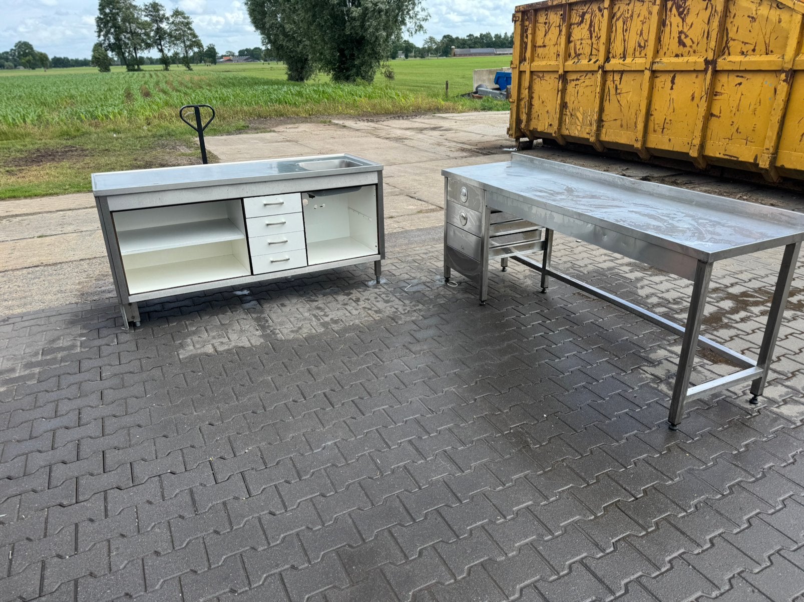 Rvs werkbank RVS wasbaken, Ophalen of Verzenden, RVS Meubilair