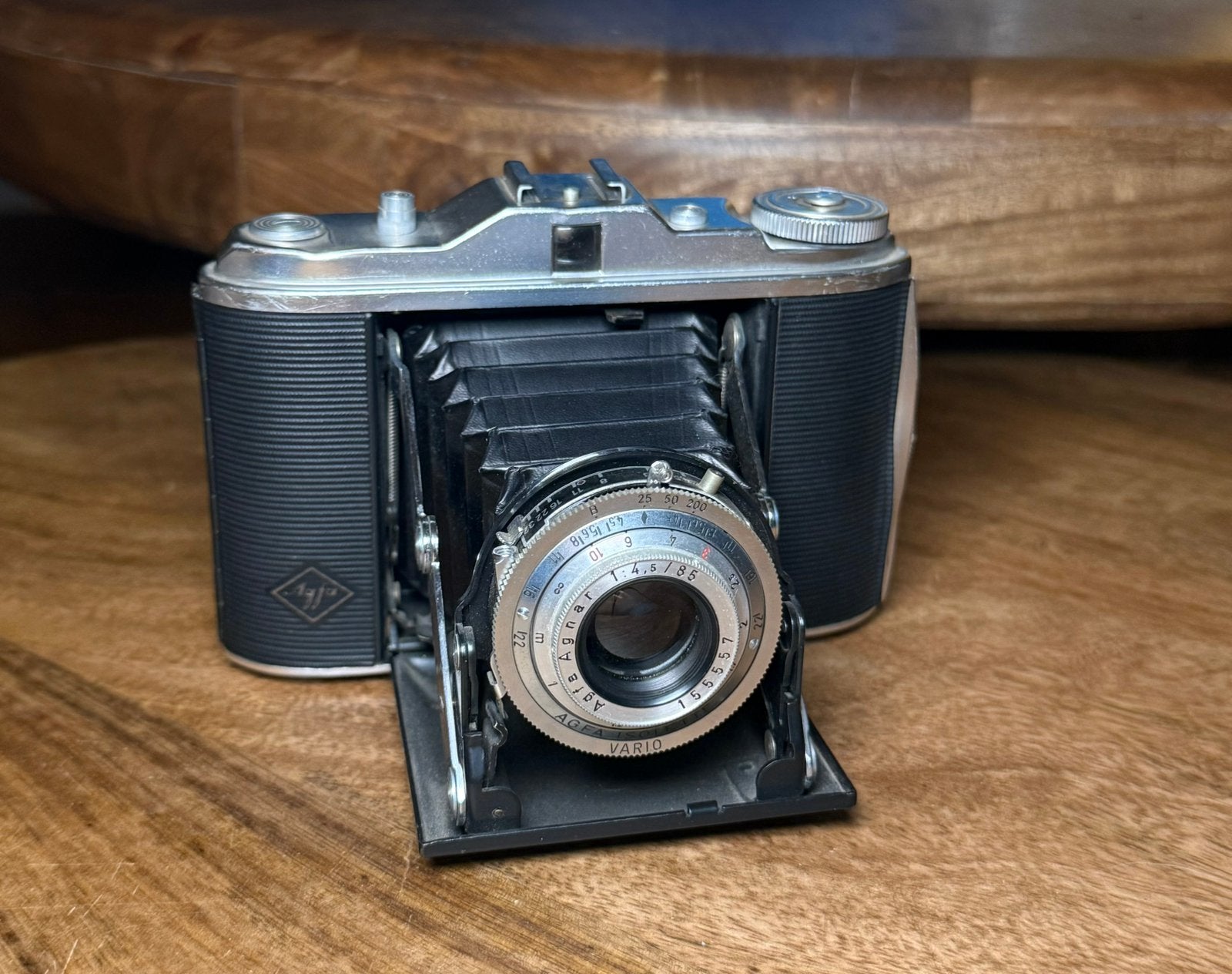 Agfa Isolette I Vouwcamera – Agnar 85mm f/4.5 –Vario-Vintage, Ophalen of Verzenden, Zo goed als nieuw, Compact, Overige Merken