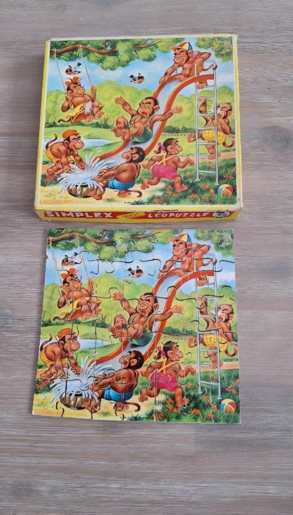 Simplex vintage houten apenpuzzel, Verzamelen, Ophalen of Verzenden, Gebruikt