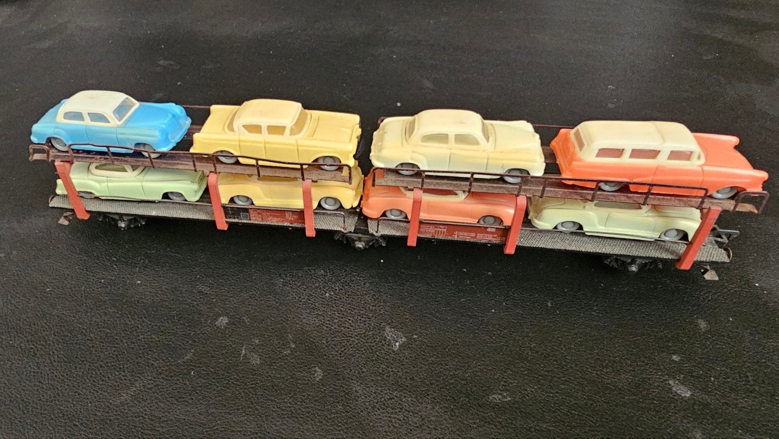 Fleischmann Autotransportwagon HO compleet met Auto's, Hobby en Vrije tijd, Overige merken, Gebruikt, Gelijkstroom of Wisselstroom