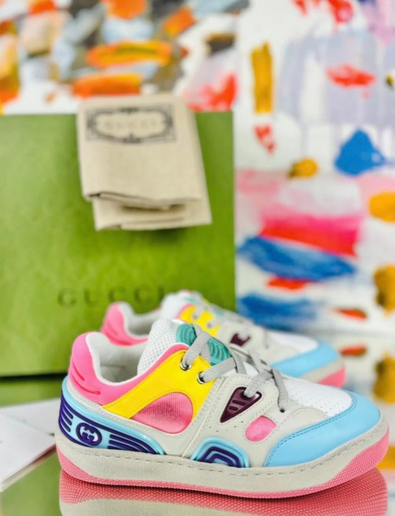 Gucci multicolor basket sneakers maat 31 NIEUW (550 euro), Schoenen, Gucci EU, Customercare@gucci.com, Zo goed als nieuw