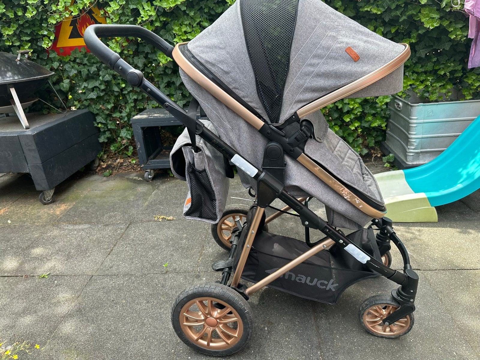 Moni All Road Grijze 3-in-1 Combi Kinderwagen met i-Size, Nieuw, Combiwagen, Met autostoeltje, Ophalen