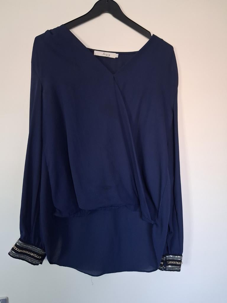 Donkerblauwe blouse., Kleding | Dames, Blouses en Tunieken, Maat 42/44 (L), Ophalen of Verzenden, Zo goed als nieuw, Blauw