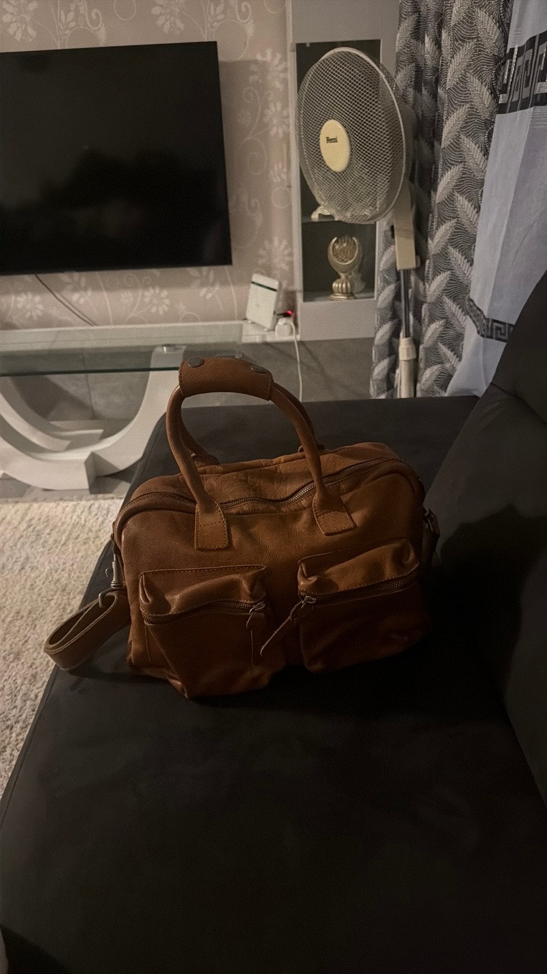 Chique leren weekendtas, 40 tot 60 cm, 30 cm of meer, Gebruikt, Bruin