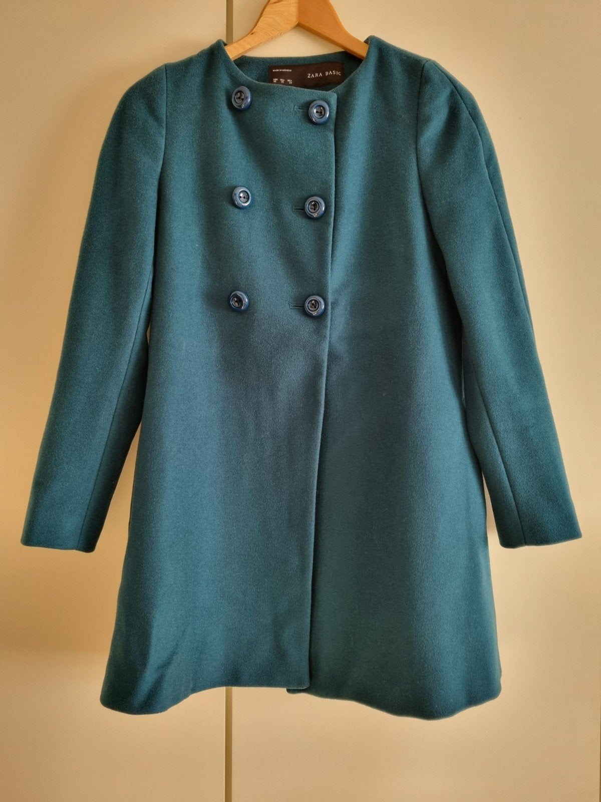 Blauwe Zara jas, Kleding | Dames, Zara, Zo goed als nieuw, Maat 34 (XS) of kleiner, Verzenden