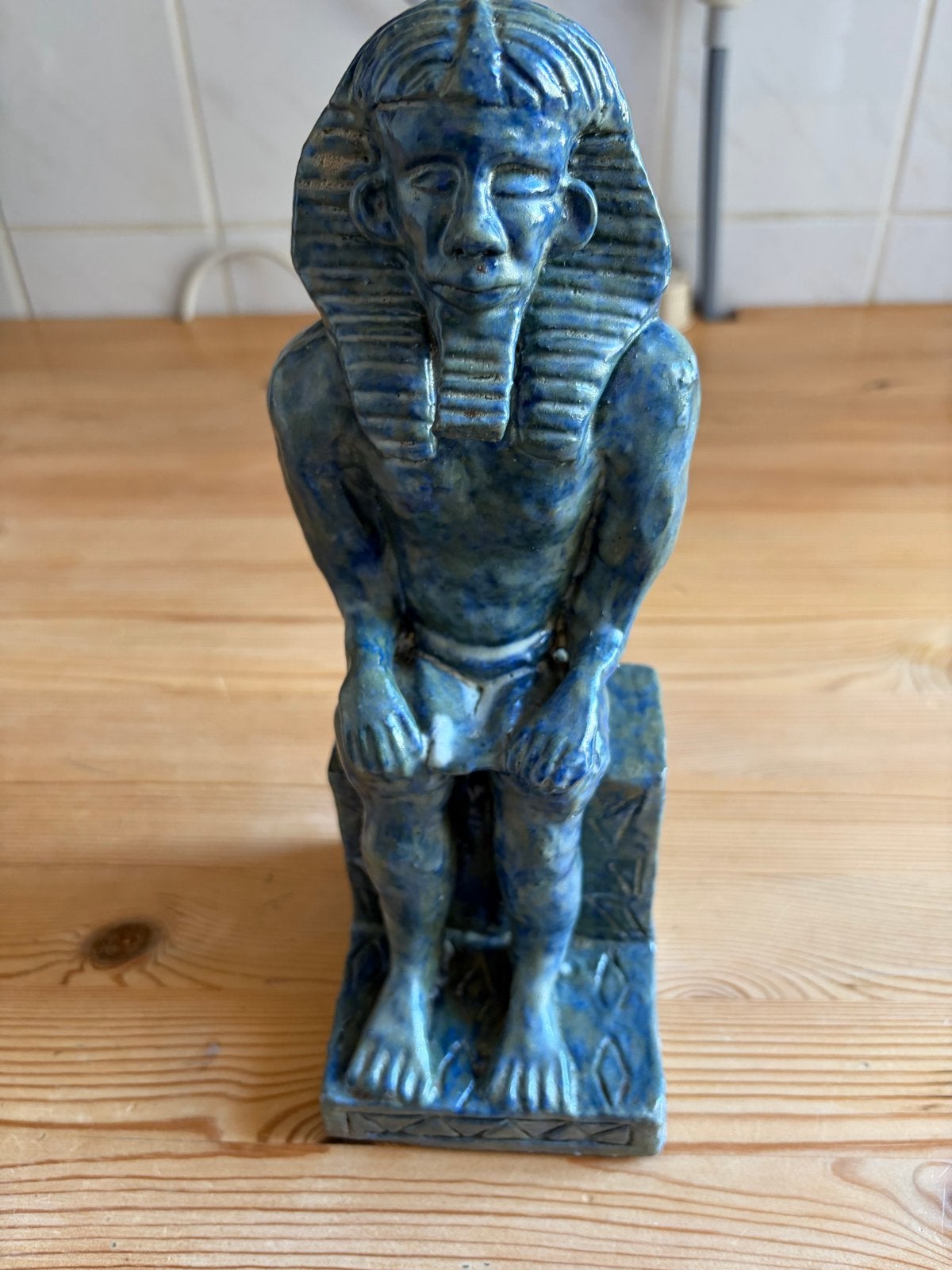 Vintage Keramieken Beeld Egyptische Farao - J.W. Looman 1967, Ophalen of Verzenden, 20 - 50 cm, Steen of Keramiek, Beeld