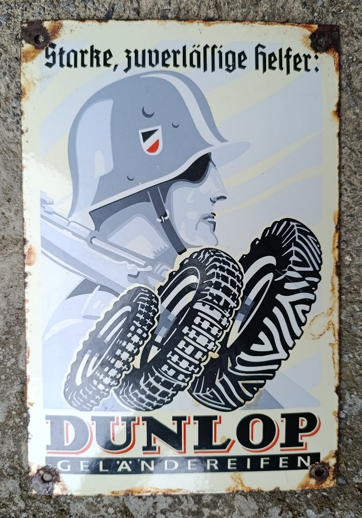 Emaille reclamebord porcelain Dunlop, Antiek en Kunst, Verzenden