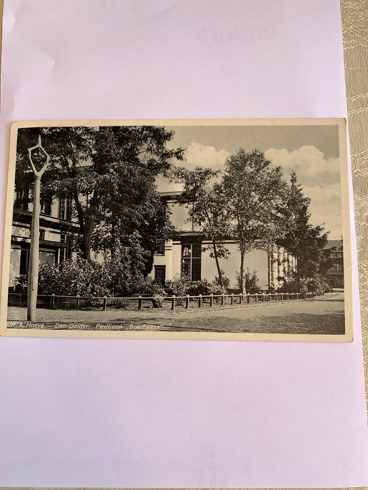 Oude ansichtkaart W.A. Hoeve d Dolder, Paviljoen "Boerhaave", Ophalen of Verzenden, 1920 tot 1940, Gelopen, Utrecht