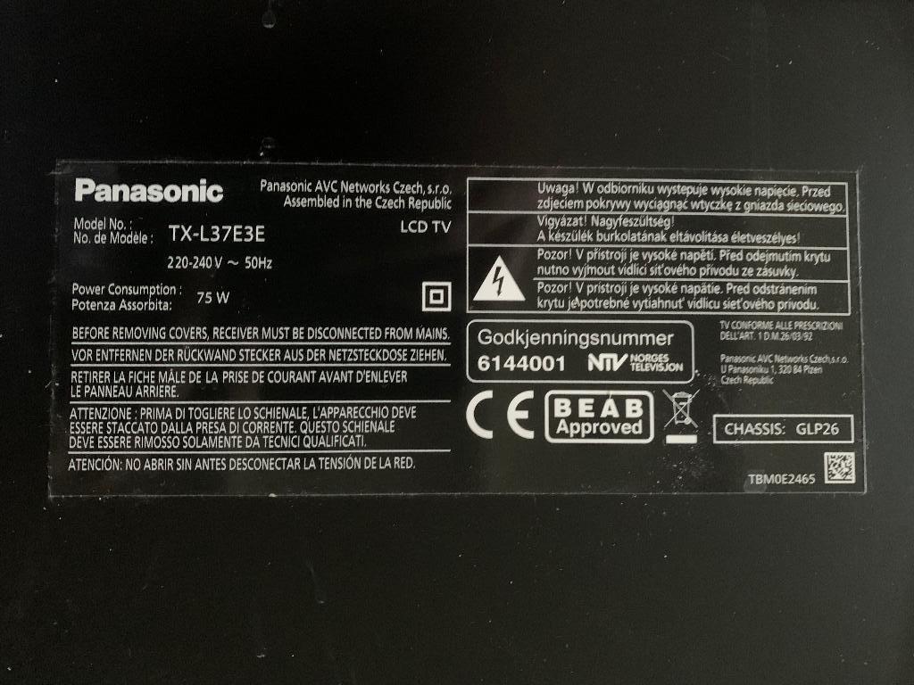 Panasonic TV, Ophalen, Panasonic, 50 Hz, 80 tot 100 cm
