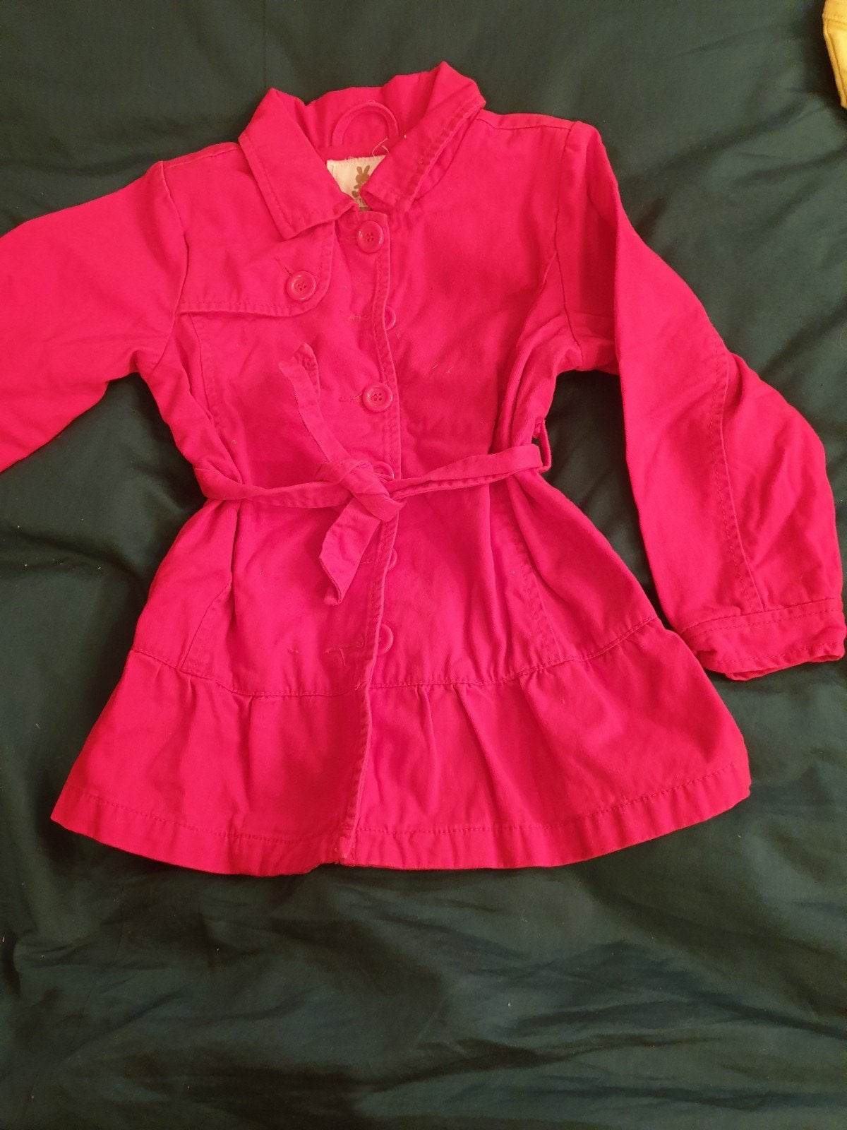 Benetton jas trenshcoat rood 98 /104 jas, Ophalen, Zo goed als nieuw, Meisje, Jas
