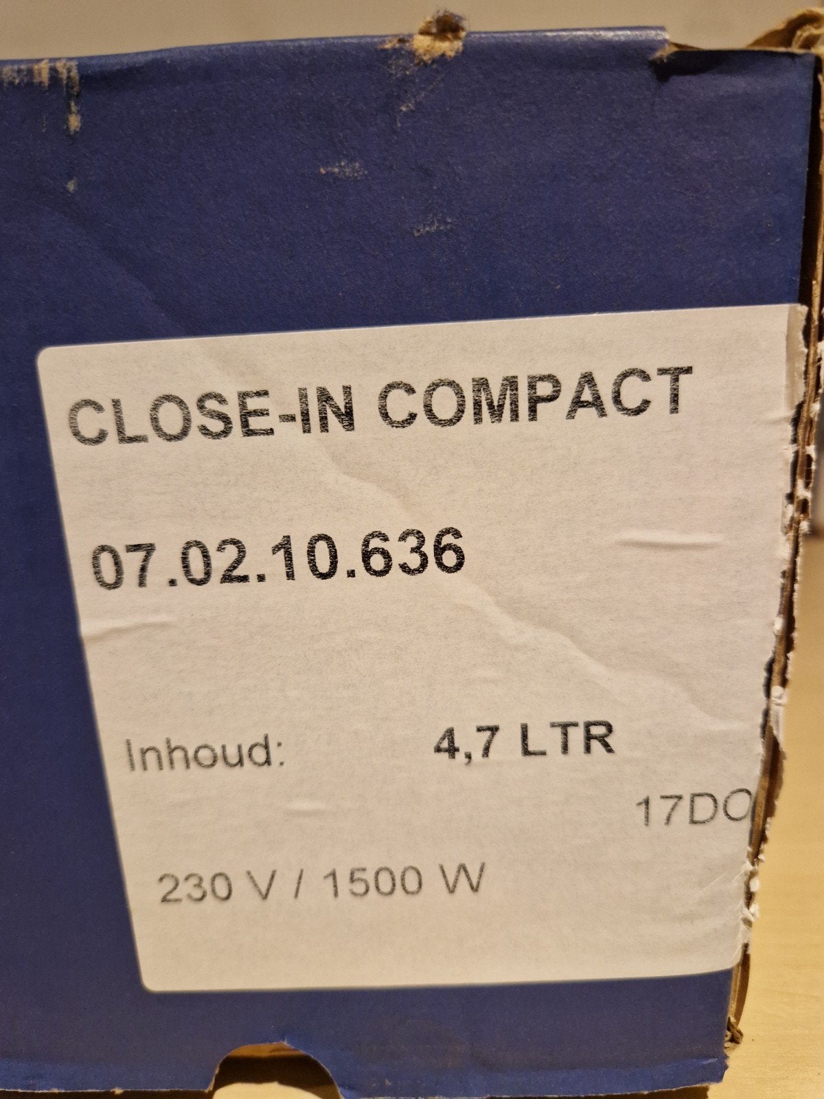 Close-in Compact Keukenboiler 4,7 Liter - Nieuw, Doe-het-zelf en Verbouw, Aardgas, Nieuw, Minder dan 3 jaar oud, Minder dan 20 liter