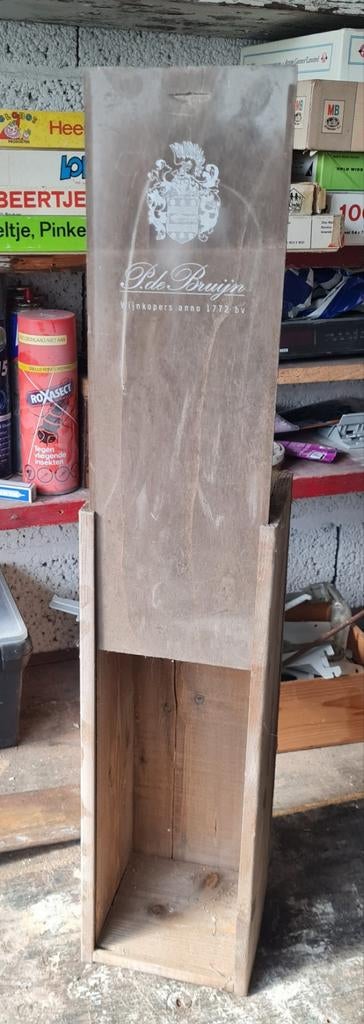 Houten wijnkist van P.de Bruijn Wijnkopers, Ophalen, Gebruikt, Minder dan 5 flessen, 75 cm of meer