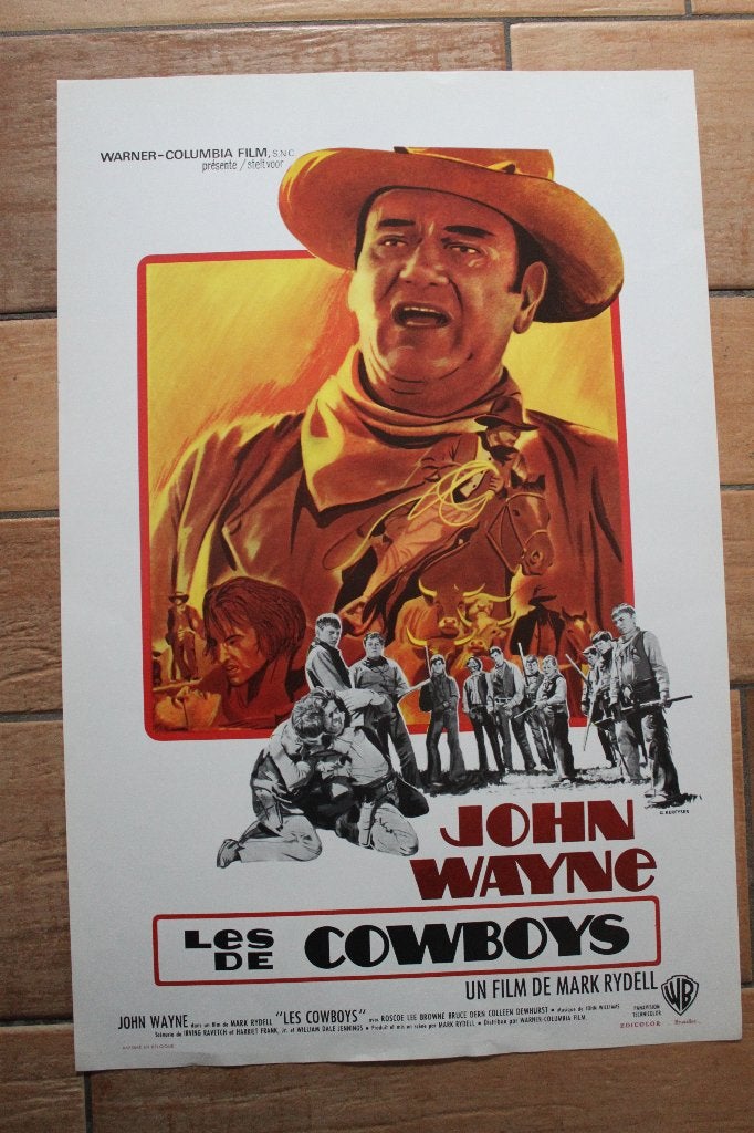filmaffiche John Wayne The Cowboys 1972 filmposter, Rechthoekig Staand, Ophalen of Verzenden, Zo goed als nieuw, A1 t/m A3