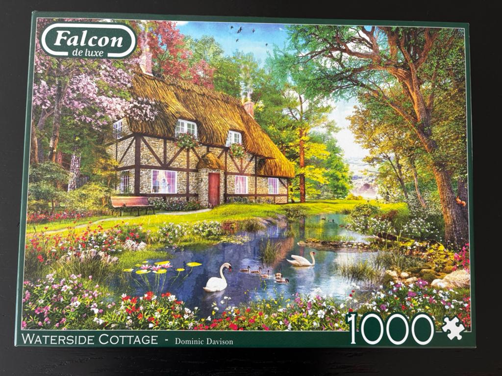 Falcon puzzel Waterside Cottage 1000 stukjes, Ophalen of Verzenden, 500 t/m 1500 stukjes, Zo goed als nieuw, Legpuzzel
