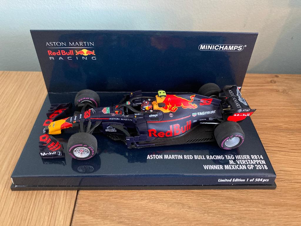 ✅ Max Verstappen 1:43 5e F1 win Mexico 2018 RB14 410181933, Ophalen of Verzenden, Nieuw, Formule 1