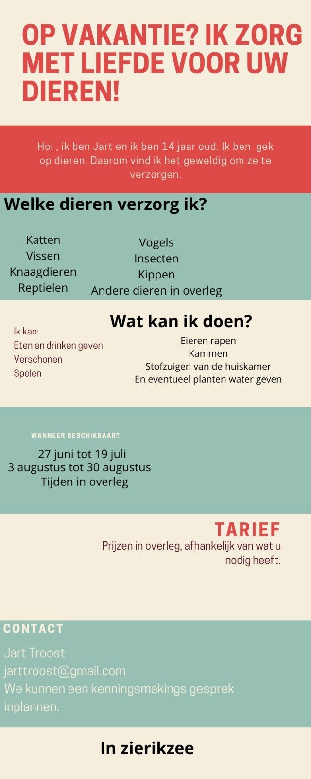 Dieren oppas in Zierikzee, Ophalen, Overige diersoorten