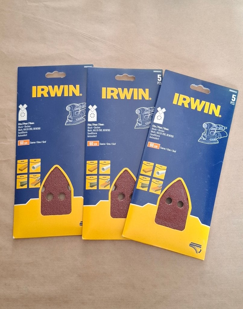 Irwin deltaschuurpapier Black & Decker K60 3 pakken, Overige typen, Onbekend, Ophalen of Verzenden, Zo goed als nieuw