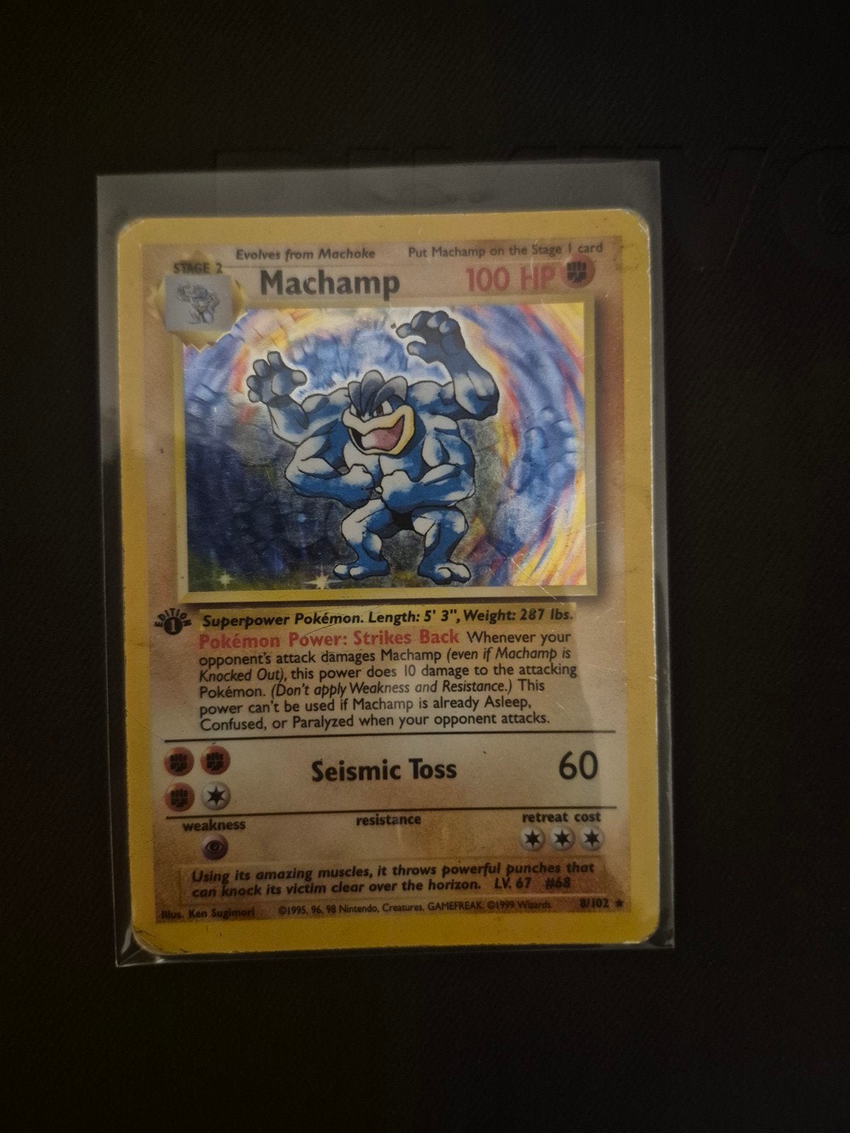 Machamp 8/102 (first edition), Hobby en Vrije tijd, Verzamelkaartspellen | Pokémon, Ophalen of Verzenden