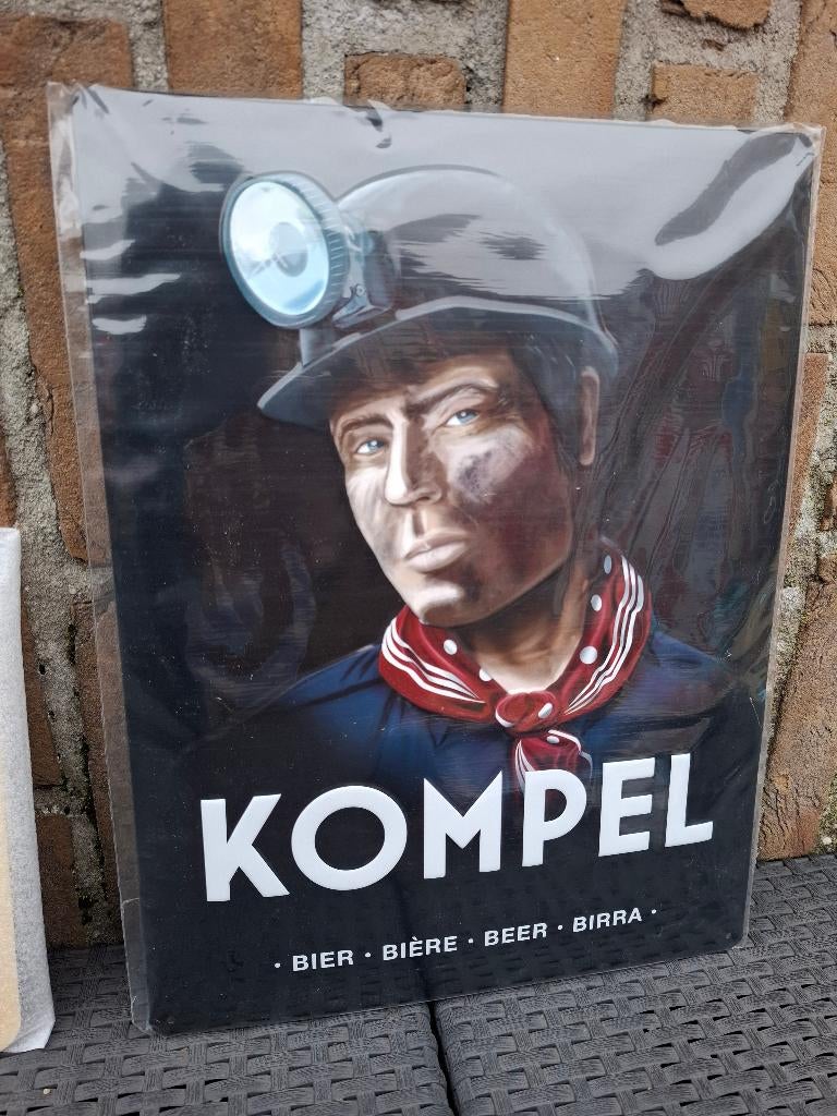 Reclamebord Belgisch bier Kompel, Ophalen of Verzenden, Nieuw, Reclamebord, Plaat of Schild, Overige merken