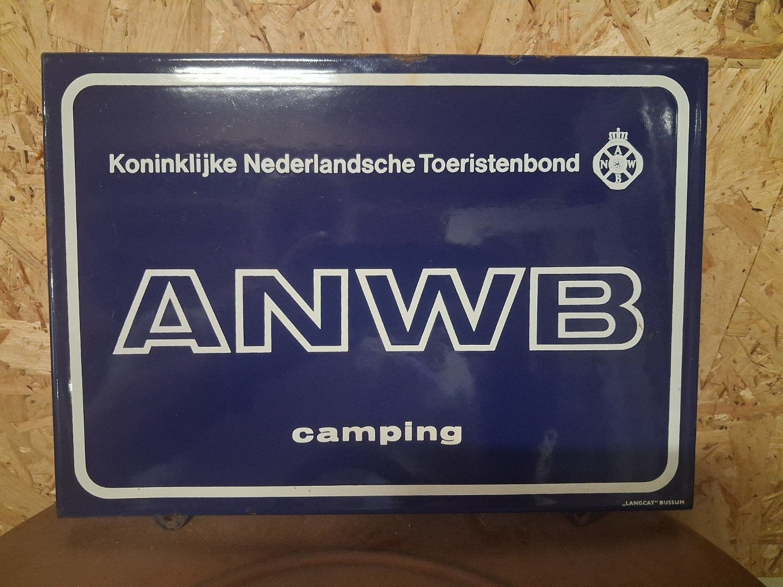 oud emaille reclamebord ANWB Camping, Ophalen of Verzenden, Gebruikt