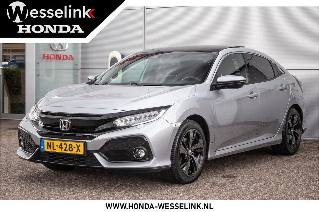 Honda Civic 1.0 i-VTEC Premium - Leer | Schuif/kanteldak | A, Auto's, Honda, 12 maanden, Gebruikt, 1246 kg, 988 cc