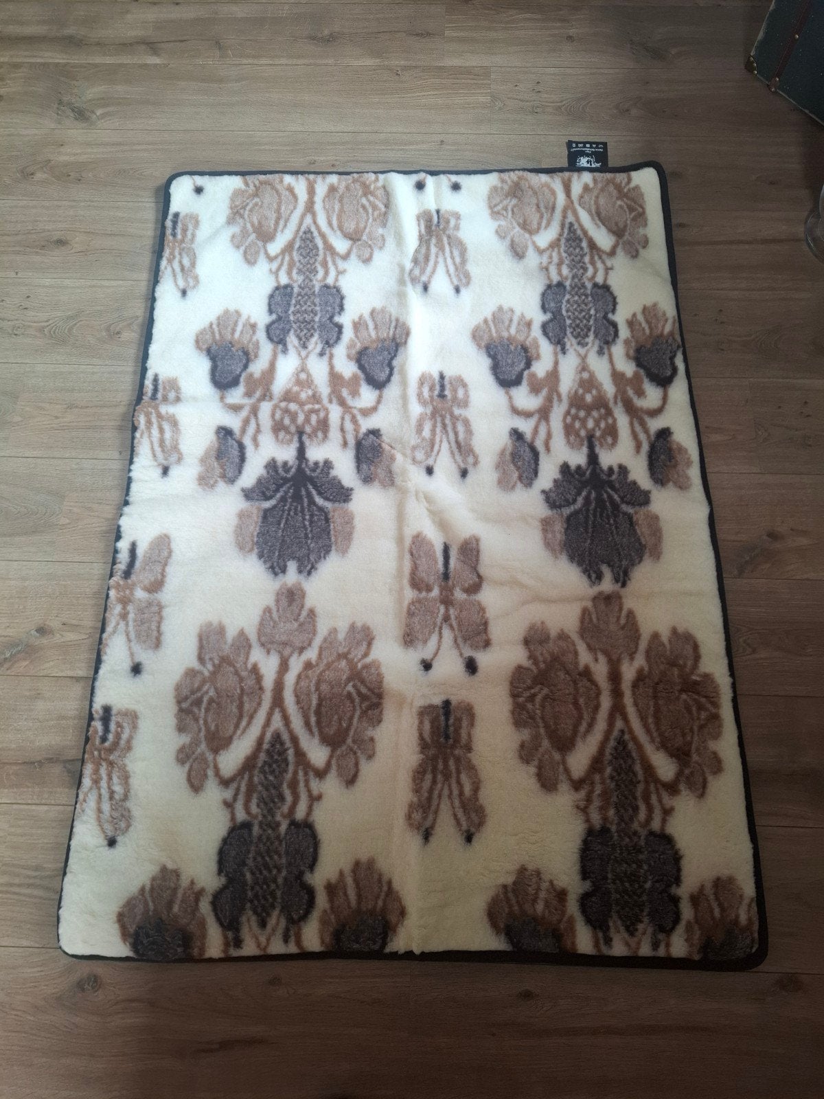 Wollen deken schapenvacht, Eenpersoons, Beige, Nieuw, Ophalen of Verzenden