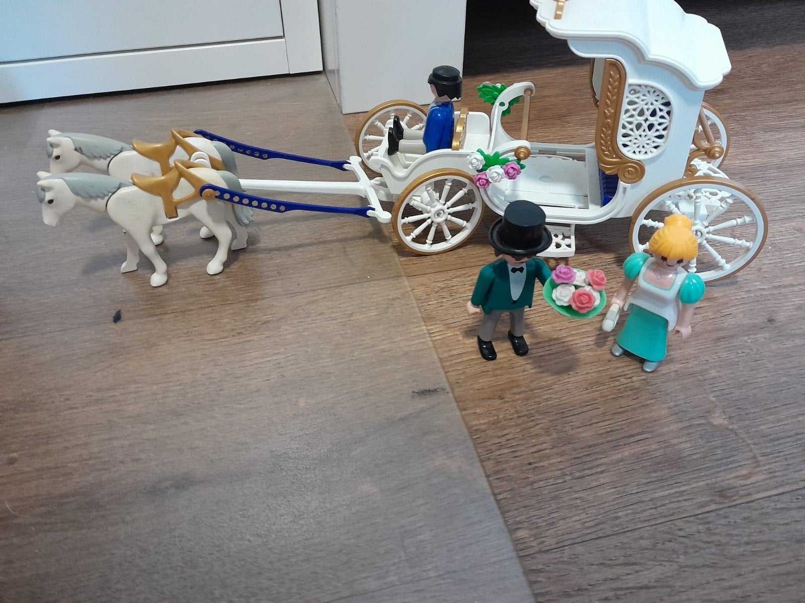 Playmobil Prinsessen Koets met Bruidspaar en Koetsier, Kinderen en Baby's, Ophalen of Verzenden, Gebruikt, Jongen of Meisje