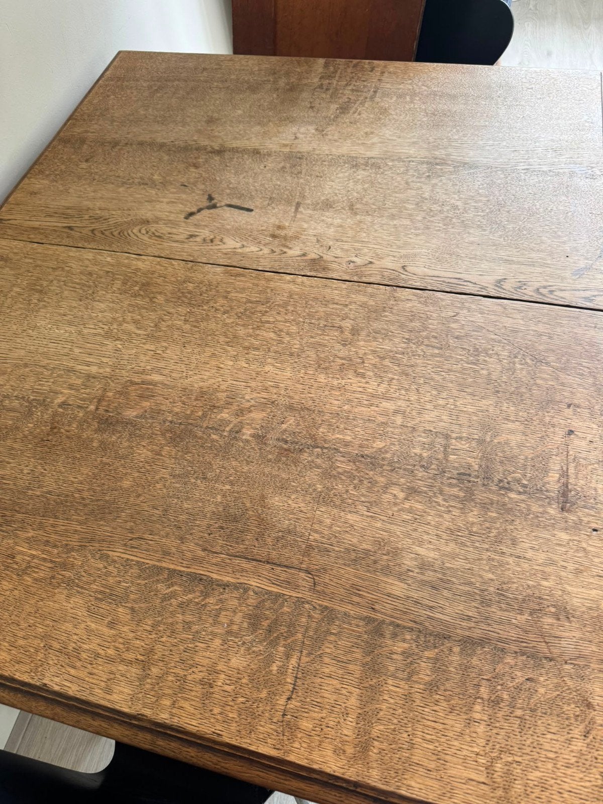 Houten barok eettafel uitschuifbaar, Ophalen, Gebruikt, 100 tot 150 cm, 50 tot 100 cm