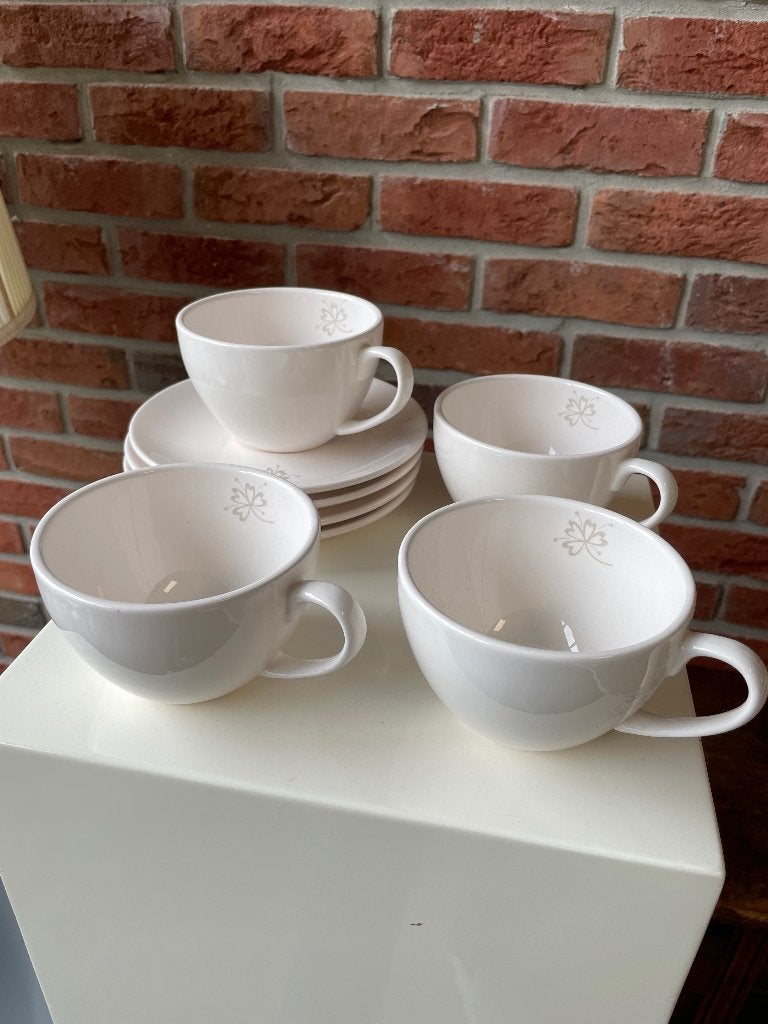 Riverdale set thee kopjes theepot bonbonniere warmhouder, Ophalen of Verzenden, Zo goed als nieuw, Overige stijlen, Kop(pen) en/of Schotel(s)