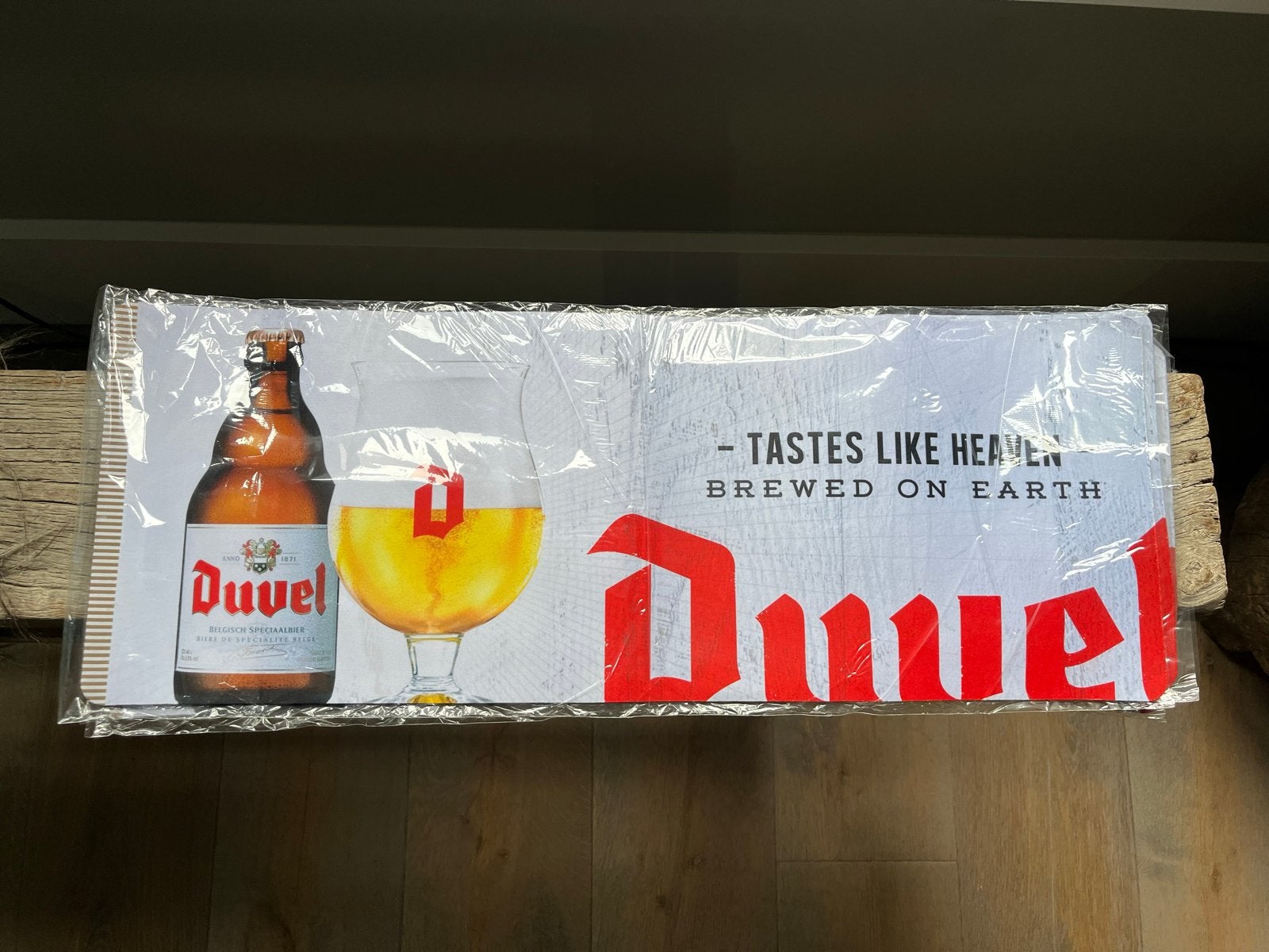 Duvel Barmat Toogmat 59 x 22 cm Nieuw, Ophalen of Verzenden, Nieuw, Reclamebord, Plaat of Schild, Duvel