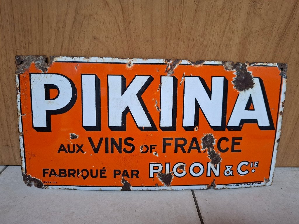 Emaillebord Pikina (voorganger Picon), Ophalen of Verzenden, Nieuw, Reclamebord