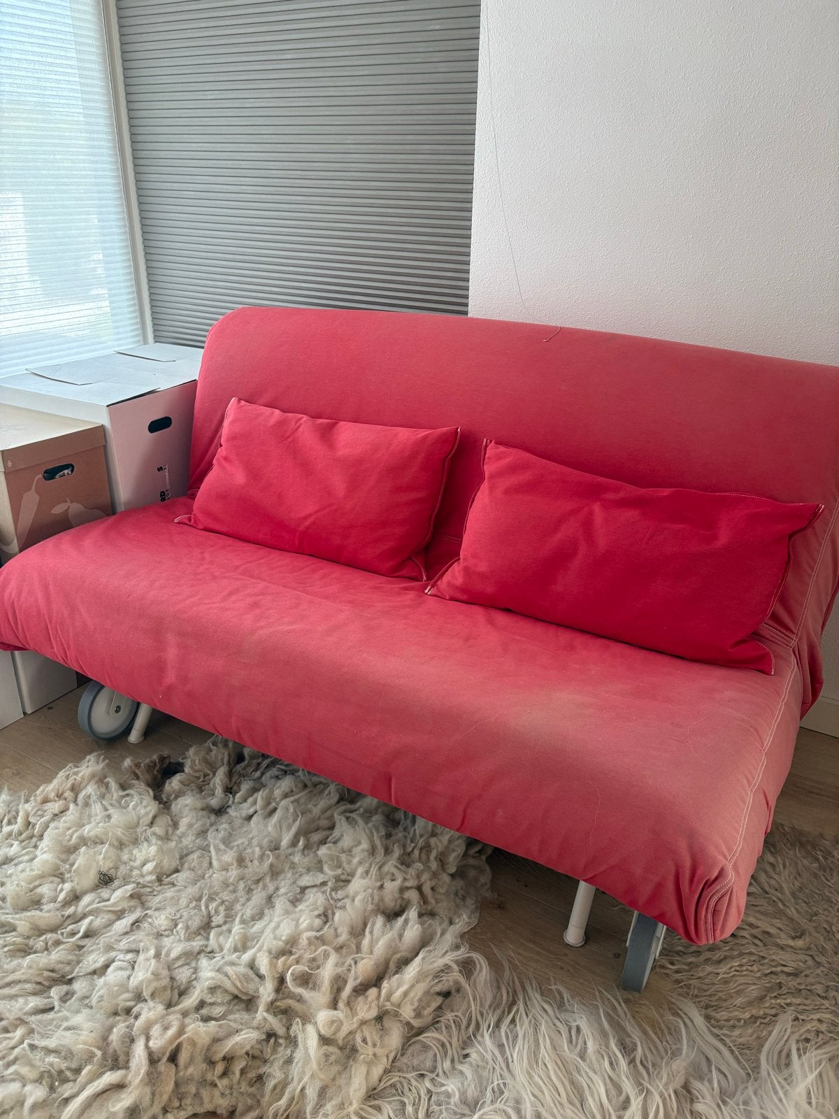 Ikea slaapbank 160x200 - Prima staat, bekleding verbleekt, Ophalen, Gebruikt, Tweepersoons, 200 cm