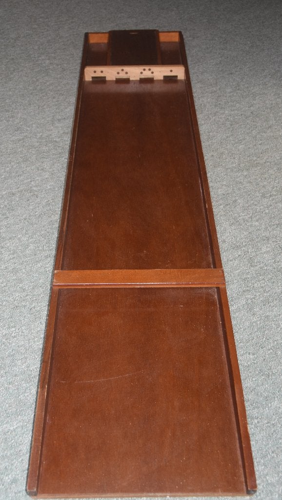 1,80 meter lange houten sjoelbak + stenen + Super Sjoelers, Ophalen, Nieuw