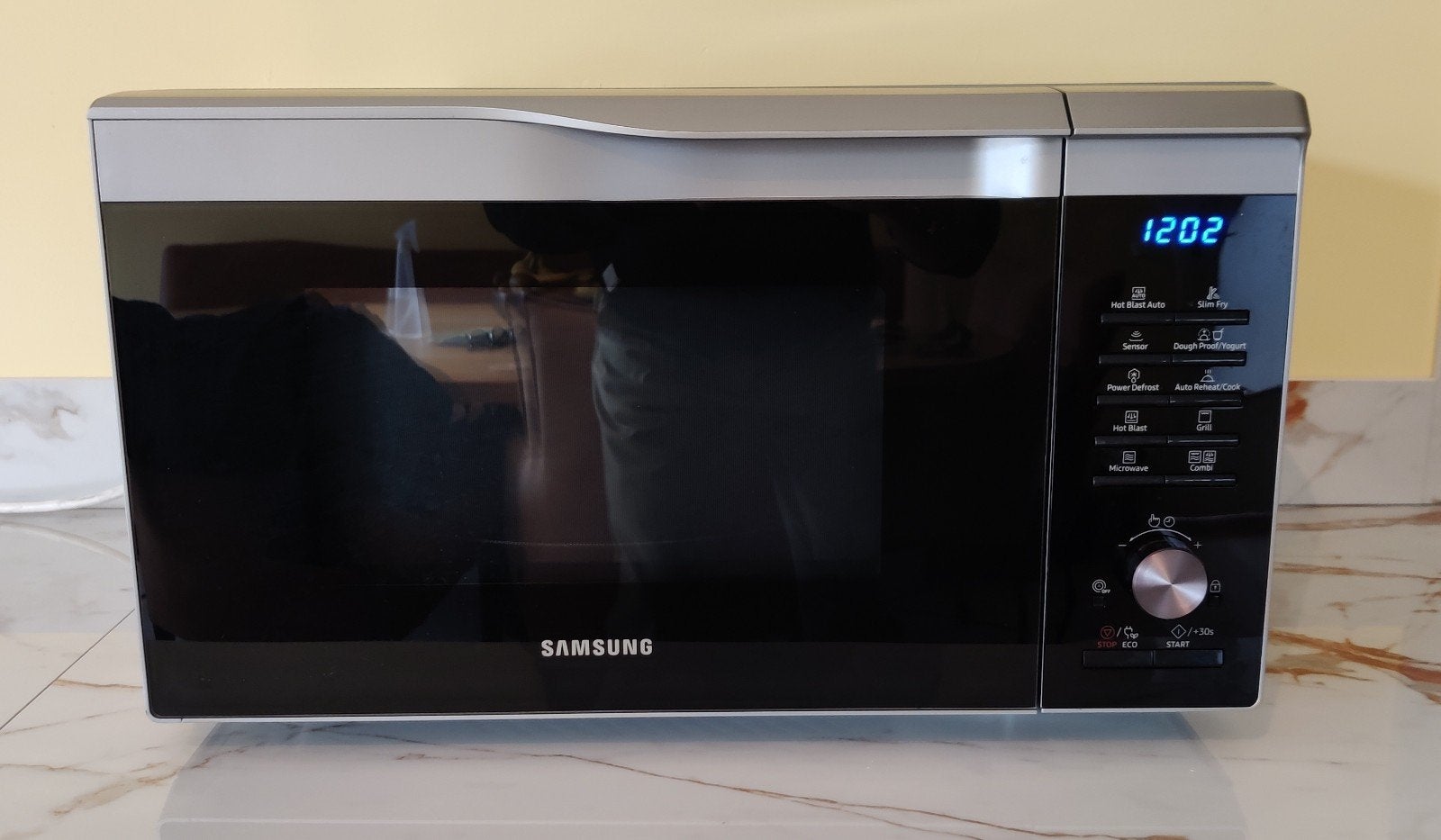 Samsung MC28M6075CS combimagnetron 28liter, Witgoed en Apparatuur, Ophalen, Combimagnetron, Gebruikt, Draaiplateau