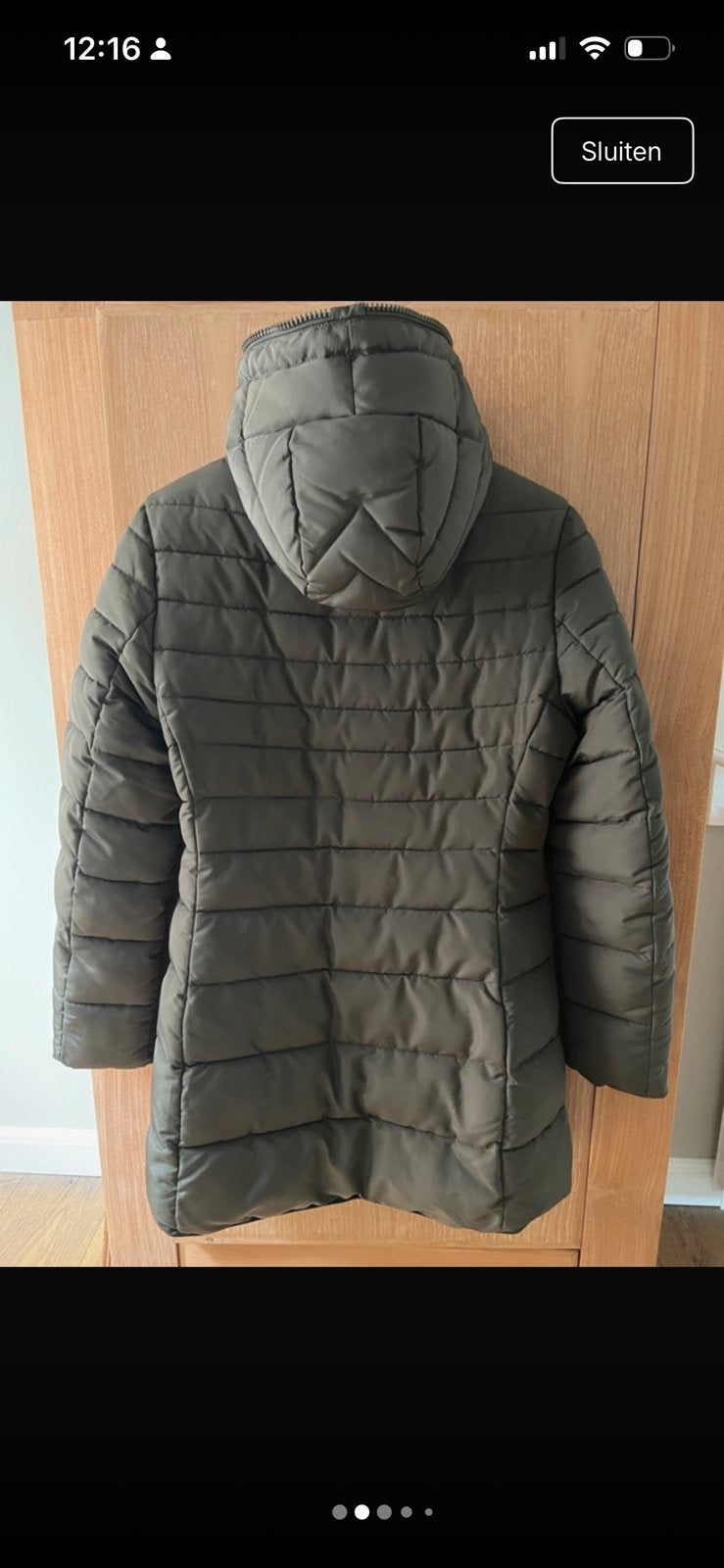Gewatteerde donkergroene parka: Addy vd Krommenacker, Kleding | Dames, Ophalen of Verzenden, Zo goed als nieuw, Maat 38/40 (M)