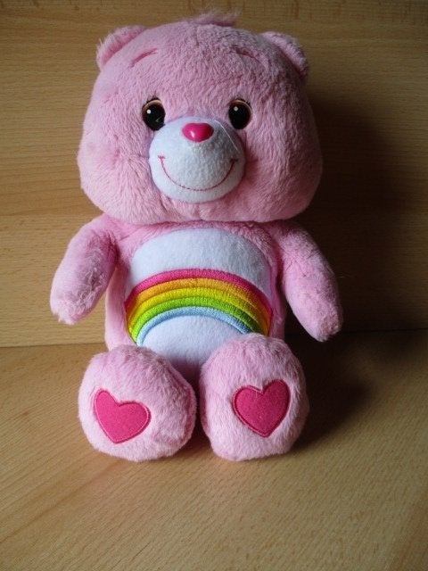Care Bears / Troetelbeertjes Lachbeertje pluche  30cm, Ophalen of Verzenden, Zo goed als nieuw, Overige typen