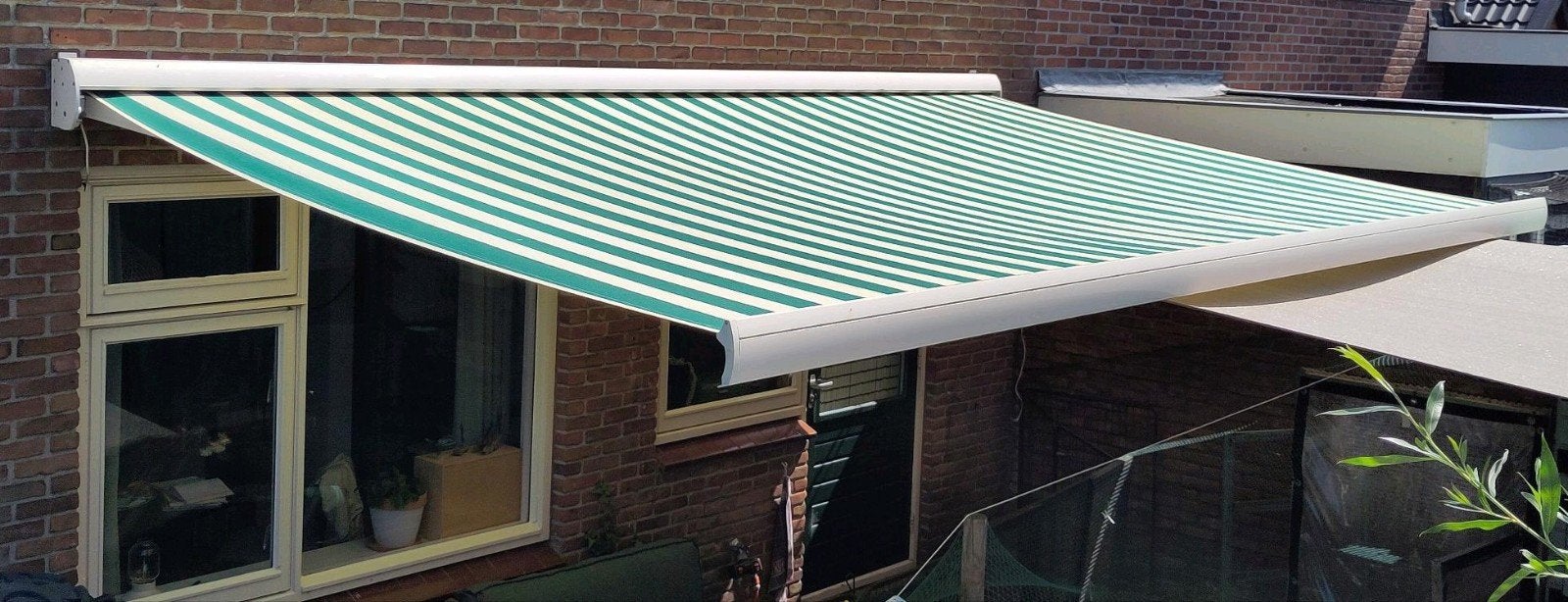 Knikarm Zonnescherm 5m, Tuin en Terras, Zonneschermen, Ophalen, Gebruikt, 450 cm of meer, Elektrisch