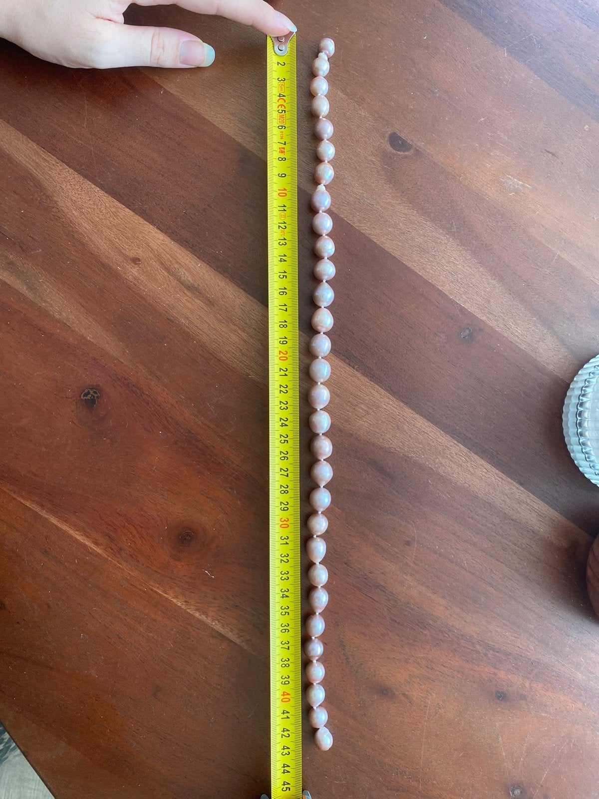 Edison Parelketting met 14K wit-gouden slotje - Nieuw, Nieuw, Ophalen of Verzenden, Roze, Met edelsteen
