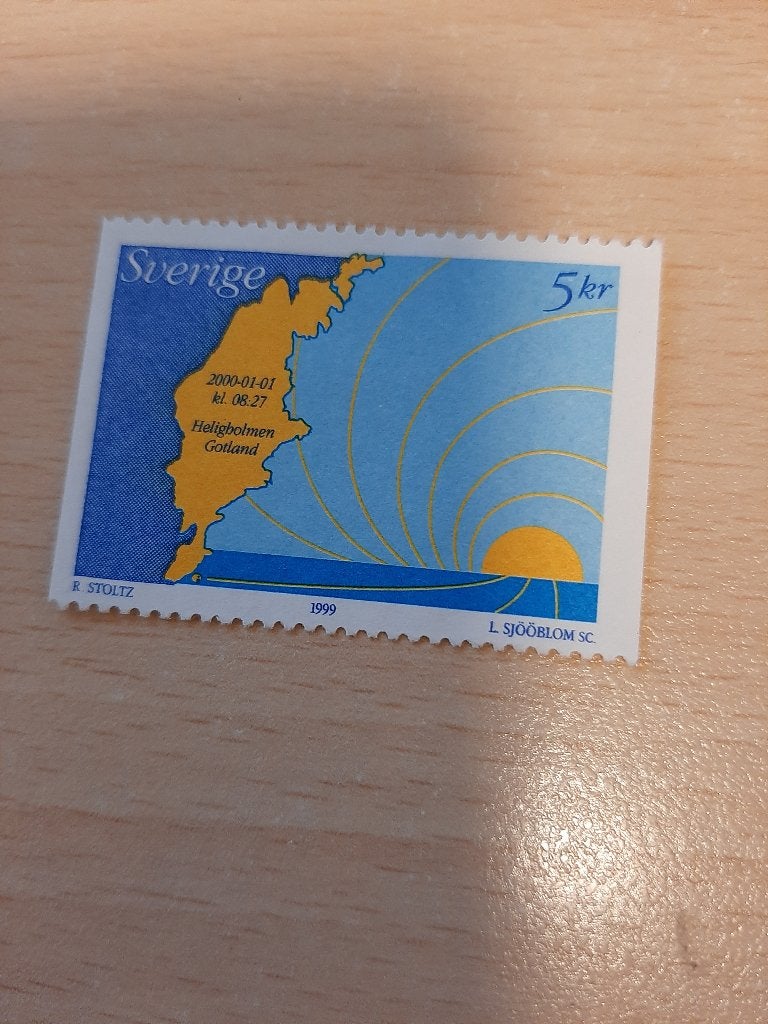 Zweden kaart van Zweden, opkomende zon, Verzenden, Zweden, Postfris