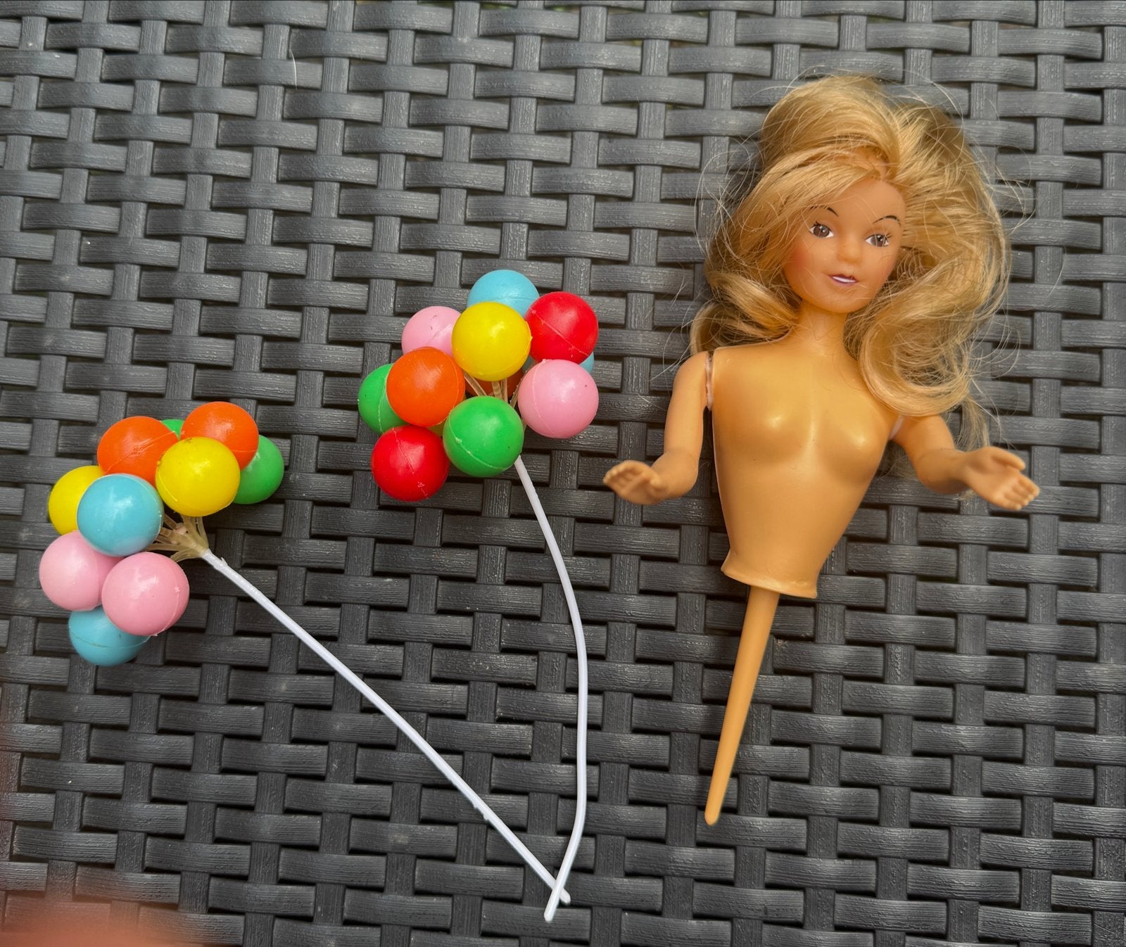 Prinsessen/Barbie taart decoratie met ballonnen, Ophalen of Verzenden, Gebruikt
