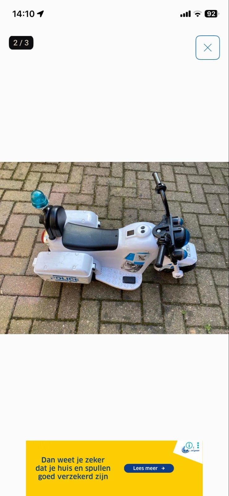 Elektrische politiemotor voor kinderen - Niet werkend, Kinderen en Baby's, Speelgoed | Buiten | Voertuigen en Loopfietsen, Ophalen of Verzenden