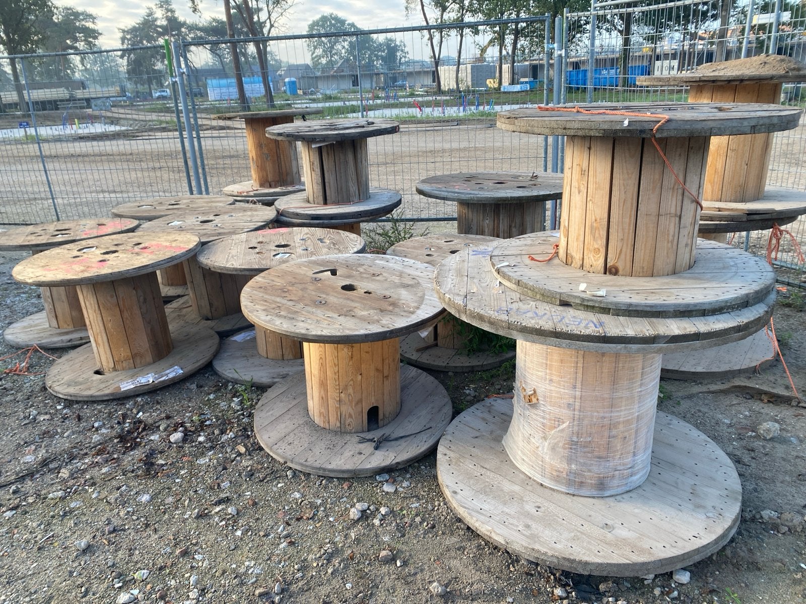 Grote partij houten kabelhaspels - diverse maten, Tuin en Terras, Ophalen, Gebruikt