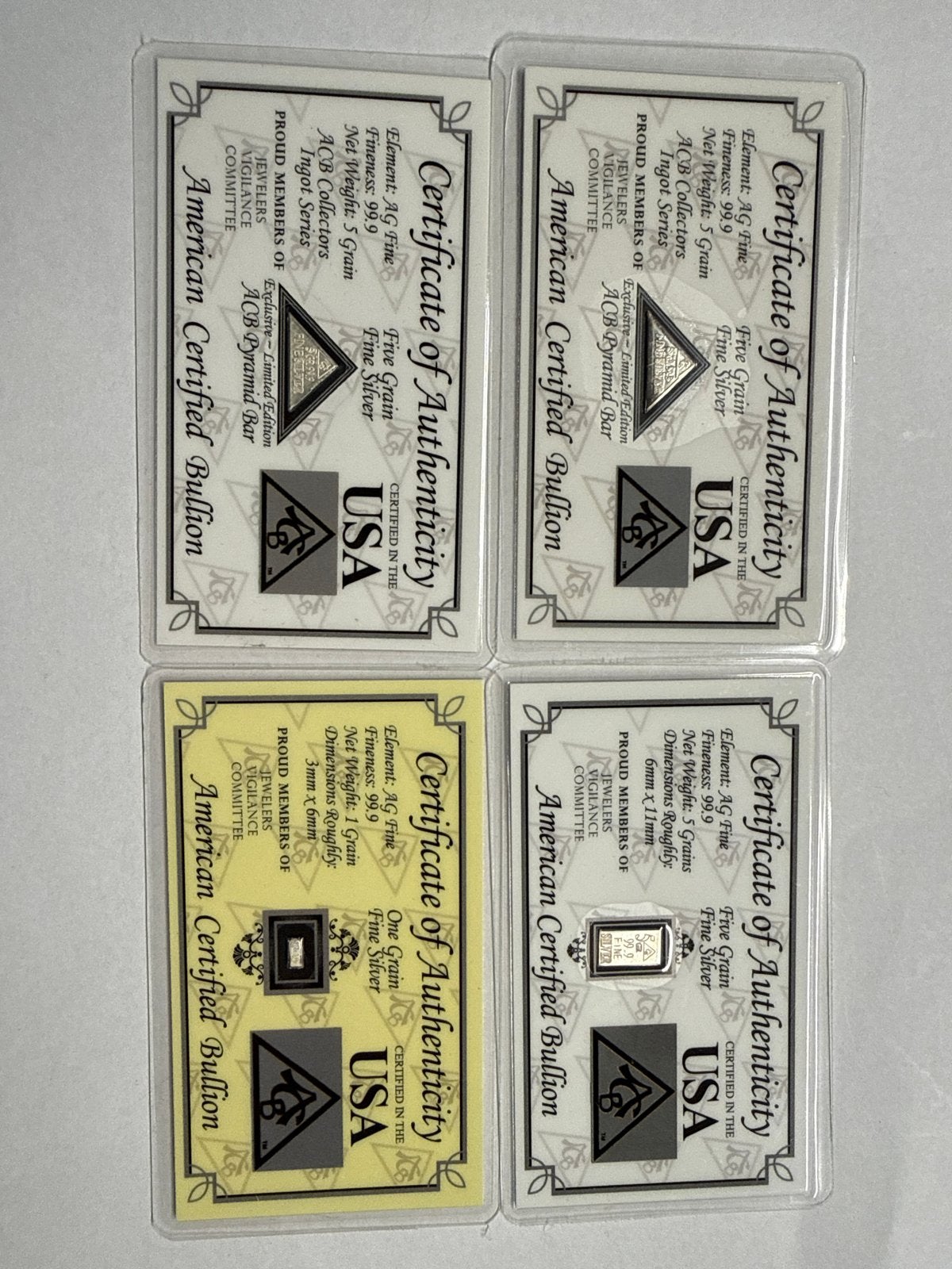 4x American Certified Bullion 999 Fijn Zilver, Ophalen of Verzenden, Overige landen, Setje, Zilver